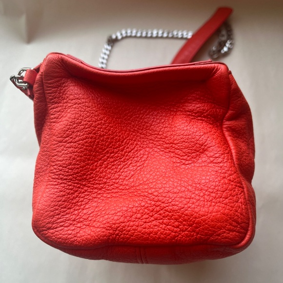 Givenchy Tangerine Red Sugar Goatskin Mini Chain Pandora Crossbody Bag Purse - Picture 9 of 10